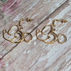 Mickey Mouse Cute Goldtone Hoop Earrings